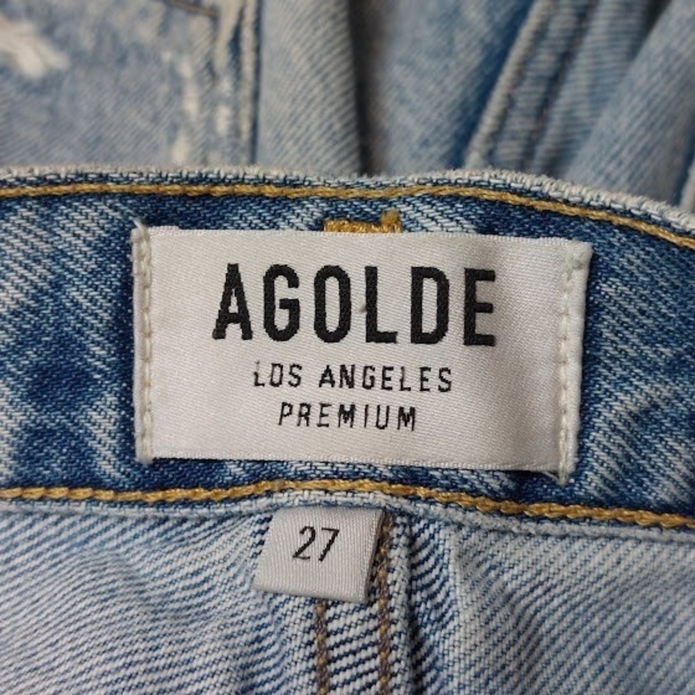 AGOLDE Parker Cutoff Denim Shorts Women's 27 Light Wash Distressed Festival Boho - Picture 4 of 6
